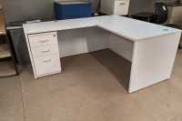 White L-Shape Desk Shell