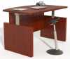 Aberdeen Office Furniture - laminate height adjustable sit-to-stand bow-front executive desk shell