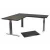 calypso l-shape desk electric height adjustable silver base grey top