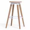 Copine Office Furniture - mid-century modern wood veneer and metal backless bar stool for meeting/collaborative/cafe/break room areas
