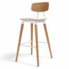 Copine Office Furniture - mid-century modern wood veneer and metal bar stool for meeting/collaborative/cafe/break room areas