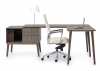 Corby Office Furniture - mid-century modern wood veneer executive suite table desk with storage