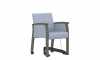 Dining Low Back Armchair with Lift Mechanism, Rear Swivel Casters, Open Arms (GC3616RCEZ)