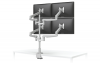 It's common to work with multiple screens today. Get peace of mind with of of ESI Ergonomic Solutions' triple or quadruple monitor arms. Made for monitors with a maximum of 27"W, these arms can tilt and rotate to wherever they are needed. Show a client or coworker what you are working on without having to get out of your desk. Comes with desk clamp and grommet mount. v