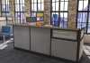 Echo Systems - modern modular reception desk with panels and lounge area with panel wall