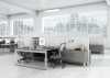 Evolve Panel System Workstations Evolve modern modular open concept office benching/desking/workstations with privacy panel dividers and storage