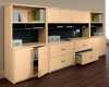 Genoa Office Furniture - laminate storage unit with lateral file drawers, hutch, cabinets, and open shelves