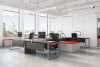 Licence 2 Office Furniture - modern modular open concept laminate desk workstations with modesty panels and storage
