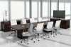 Lufton Office Furniture - modern wood veneer boardroom/conference table with storage credenzas