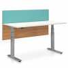 Solano Office Furniture -modern electric height-adjustable table/desk with laminate top and modesty/privacy panels