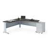 titan l-shape desk and titan mobile pedestals